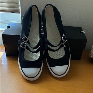 Converse Black and White Mary Jane Flats